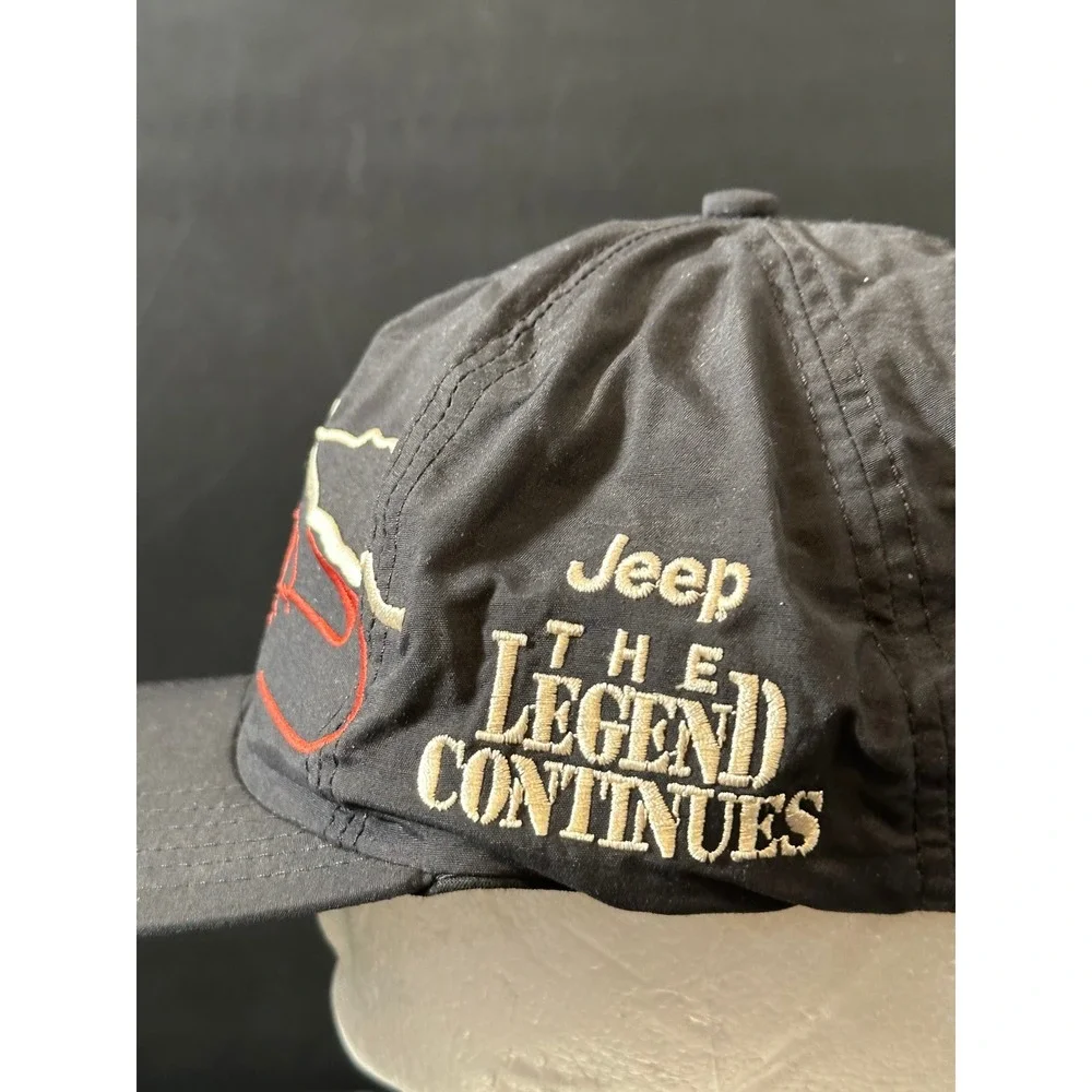 Vintage Jeep The Legend Continues Cherokee Mountain‎ Embroidered Black Hat Cap